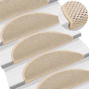 Tapetes escada adesivos aspeto sisal 30 pcs 56x17x3 cm berbere