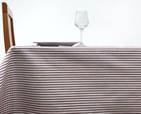 Toalha de mesa Algodão Riscas Bordô 150x200