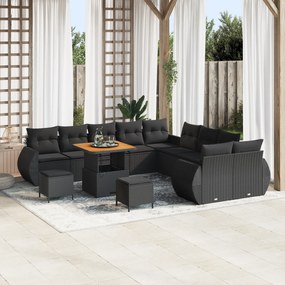 Conjunto de Sofás de Jardim vidaXL com Almofadas em Rattan Polímero Pr