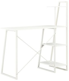 Secretária com unidade de prateleiras 102x50x117 cm branco