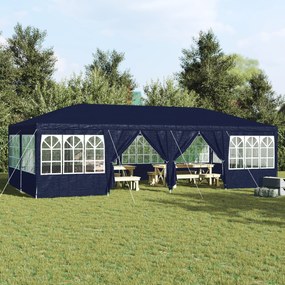 vidaXL Tenda de Festa com 12 Lados Azuis 8x4 m PE
