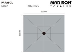 Madison Guarda-sol Denia 200x200 cm cinzento acastanhado