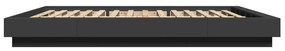 Estrutura cama c/ luzes LED 160x200 cm derivados madeira preto