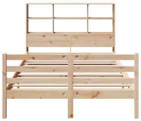 Cama com estante sem colchão 140x200 cm pinho maciço