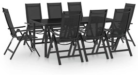 vidaXL 9 pcs conjunto de jantar para jardim alumínio antracite