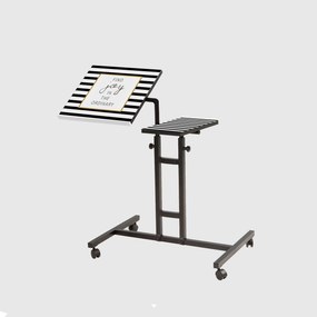 Secretária Ajustável Glen – Branco/Preto – Total: Largura 67 cm x Altu