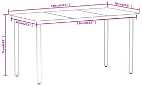 7 pcs conjunto de jantar para jardim preto