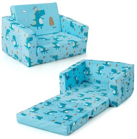 Sofá infantil conversível 2 em 1, poltrona infantil em tecido maciço de veludo, poltrona dupla reclinável para quarto e sala de jogos