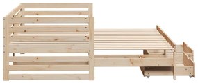 Sofá-cama com gavetas 90x200 cm madeira de pinho maciça