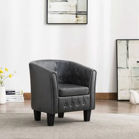 vidaXL Poltrona em couro artificial cinzento