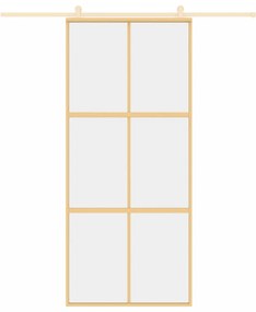 Porta deslizante 90x205 cm vidro ESG/alumínio dourado