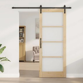 Porta Deslizante com Conjunto de Ferragens 'ORKDAL'Madeira Sólida &amp; Vi