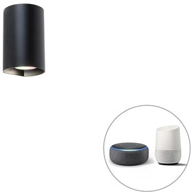 LED Candeeiro de Parede Redondo Inteligente Preto com Wi-Fi GU10 - Sabbir Design