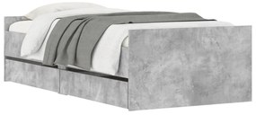 Estrutura de cama com gavetas 90x200 cm cinzento-cimento