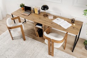 Secretária Twin Study Desk – Pinho Atlântico e Preto – 240x74x60 cm