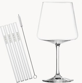 Copos de cocktail com palhinhas em vidro e escova de algodão After Work, conjunto de 9