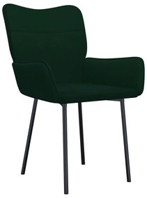 Cadeiras de jantar 2 pcs veludo verde-escuro