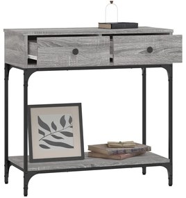 Mesa consola 75x34,5x75 cm derivados de madeira cinzento sonoma