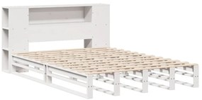 Cama com estante sem colchão 120x190 cm madeira maciça branco