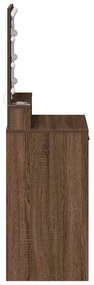 Mesa de Maquilhagem vidaXL com Luzes LED em Castanho Carvalho 50x41x13