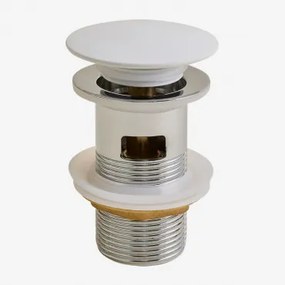 Válvula De Escoamento Para Lavatório Tipo Click-clack Em Aço Inoxidável E Latão Orveta Branco & Válvula Com Transbordo - Sklum