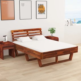 vidaXL Estrutura de cama 140x200 cm madeira de acácia maciça