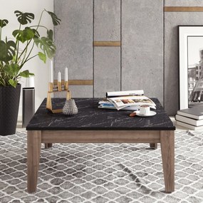 Mesa de Centro Lorenz – Nogueira/Preto – 85x85x35 cm