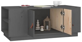 Mesa de centro 100x50x41 cm madeira de pinho maciça cinza