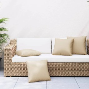vidaXL Almofadas de sofá 4 pcs 50x50 cm tecido bege