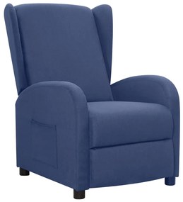 vidaXL Poltrona reclinável tecido azul
