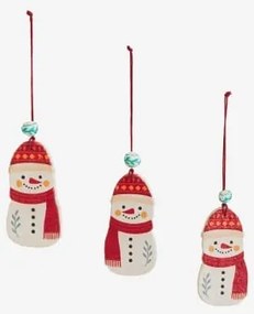 Pack De 3 Enfeites De Natal Em Papel Machê Naurex Romã Vermelha - Sklum