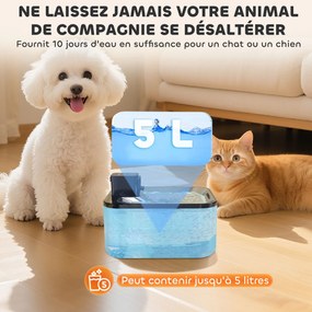 Fonte de Água Automática para Gatos, 25,3 x 20 x 18 cm, Sem Fios, Prateada