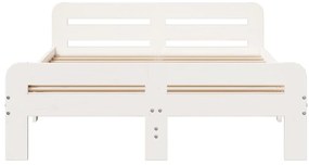 Cama sem colchão 135x190 cm madeira de pinho maciça branco