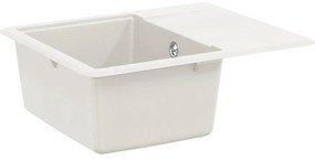 vidaXL Pia Branco 560 x 460 mm 80% Quartzo e 20% Resina