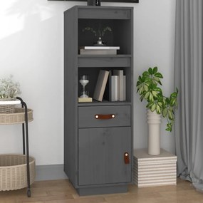 vidaXL Aparador alto 34x40x108,5 cm pinho maciço cinza