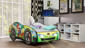 Cama Infantil Crianças C/ LEDs E Oferta Colchão Espuma Racing Car Herois 140 x 70 - Super Mário