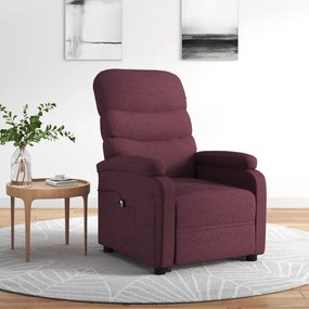 vidaXL Poltrona elevatória tecido roxo