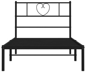 Estrutura de cama com cabeceira 90x190 cm metal preto