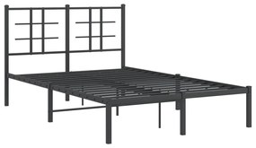 Estrutura de cama com cabeceira 120x200 cm metal preto