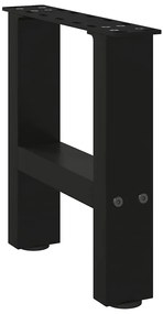 Pés para mesa de centro pretos 2 peças 30x(30-31) cm aço