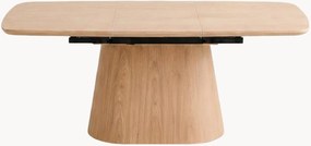 Mesa de jantar oval extensível em folha de carvalho Noémie, 160 - 200 x 90 cm