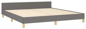 Estrutura de cama sem colchão 180x200 cm tecido cinzento-escuro
