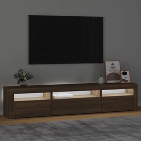 Móvel de TV com luzes LED 195x35x40 cm Carvalho Marrom