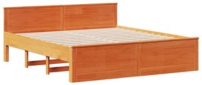 Cama com estante sem colchão 200x200 cm pinho maciço