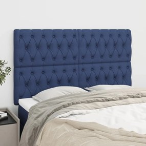 Cabeceira de cama 4 pcs tecido 80x7x78/88 cm azul