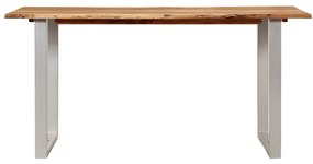 Mesa de jantar 154x80x76 cm madeira de acácia maciça