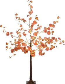 HOMCOM Árvore de Eucalipto Artificial 150 cm Árvore Artificial com 245 Luzes LED e Base Decoração Laranja e Marrom | Aosom Portugal