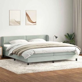 vidaXL Cama com molas/colchões cinzento-claro 200x210 cm veludo