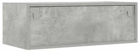 Móvel de TV com luzes LED 75x35,5x25 cm cinzento cimento