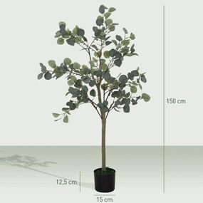 Eucalipto Artificial 150 cm Planta Artificial Decorativa Grande Árvore Artificial de Interior com 230 Folhas Verde